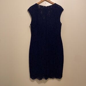 Ralph Lauren Blue Sleeveless Sheath Mini Dress. Size 10